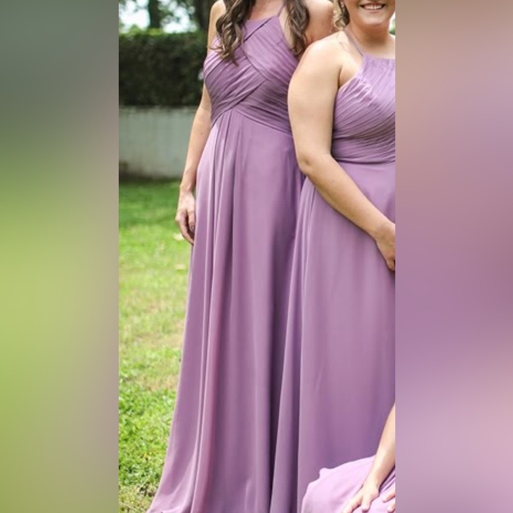 Azazie Lavender Halter Dress - Picture 3 of 4